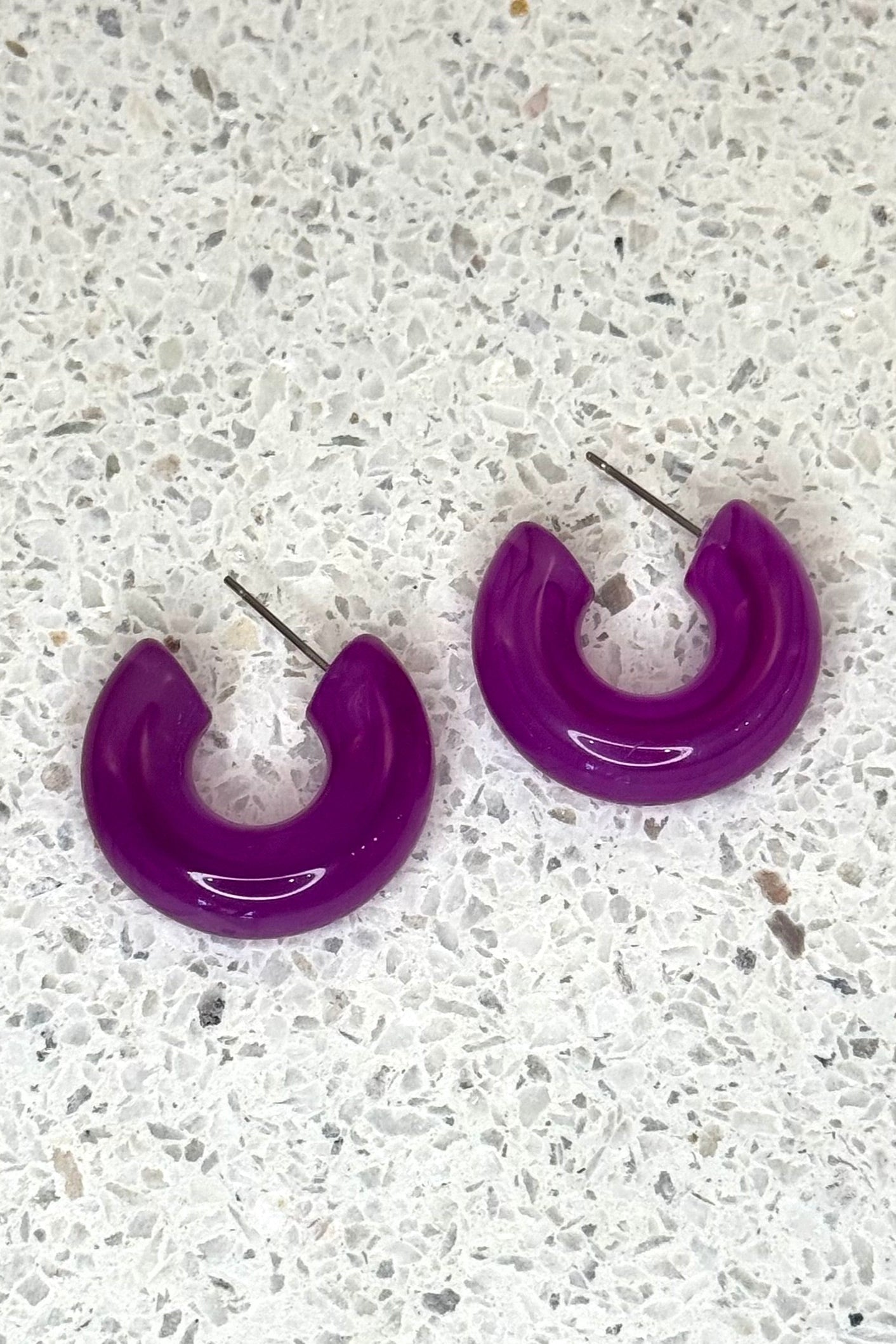 Bright Acrylic Hoop Earrings