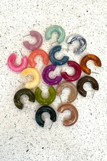 Bright Acrylic Hoop Earrings