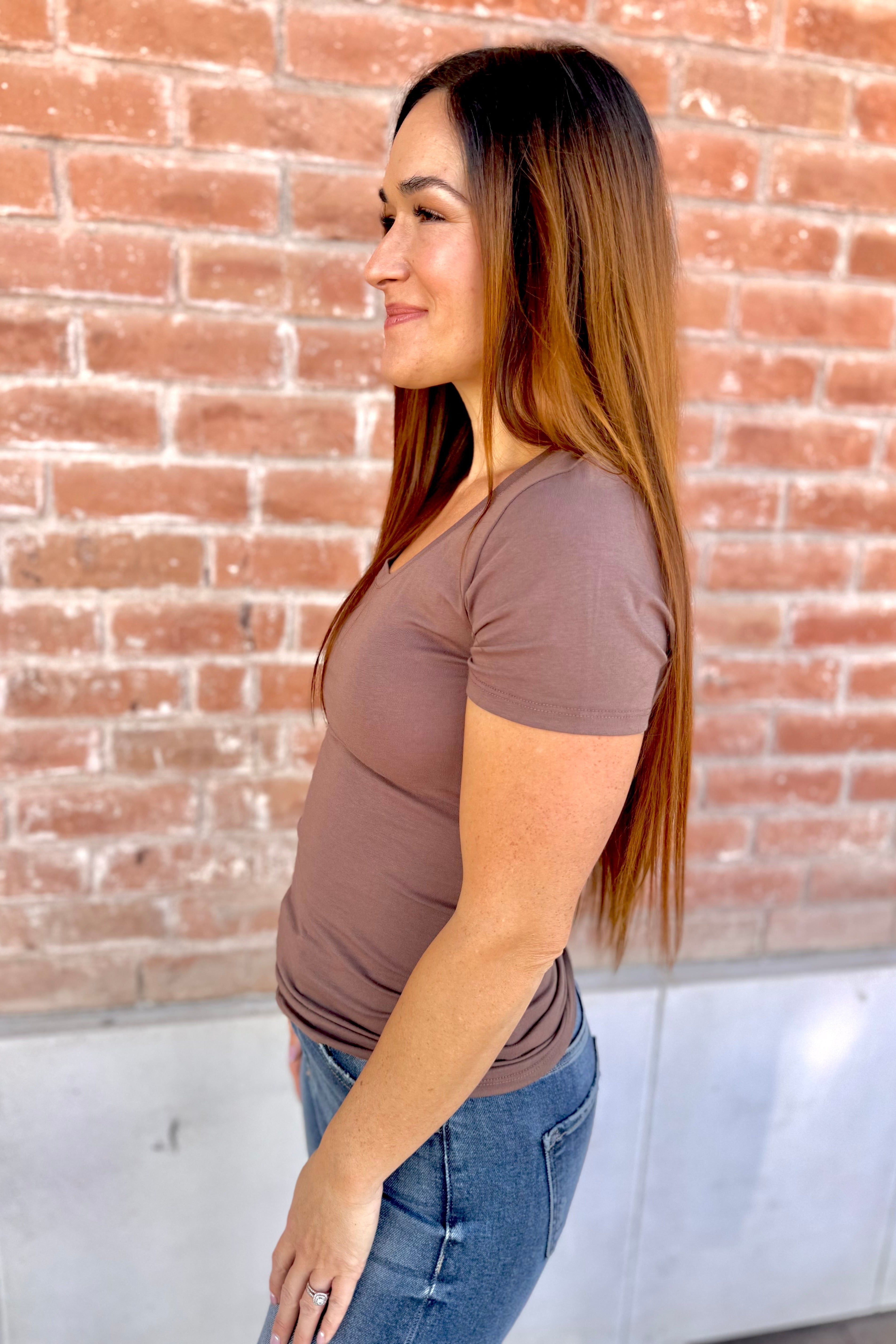 Short Sleeve Scoop Neck Cotton Jersey Top | Final Sale