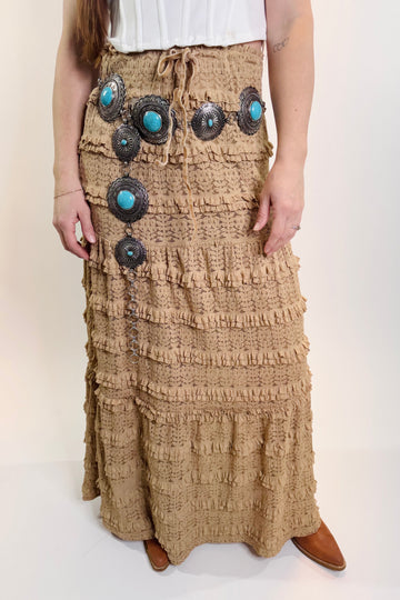 Turquoise & Stone Concho Chain Belt