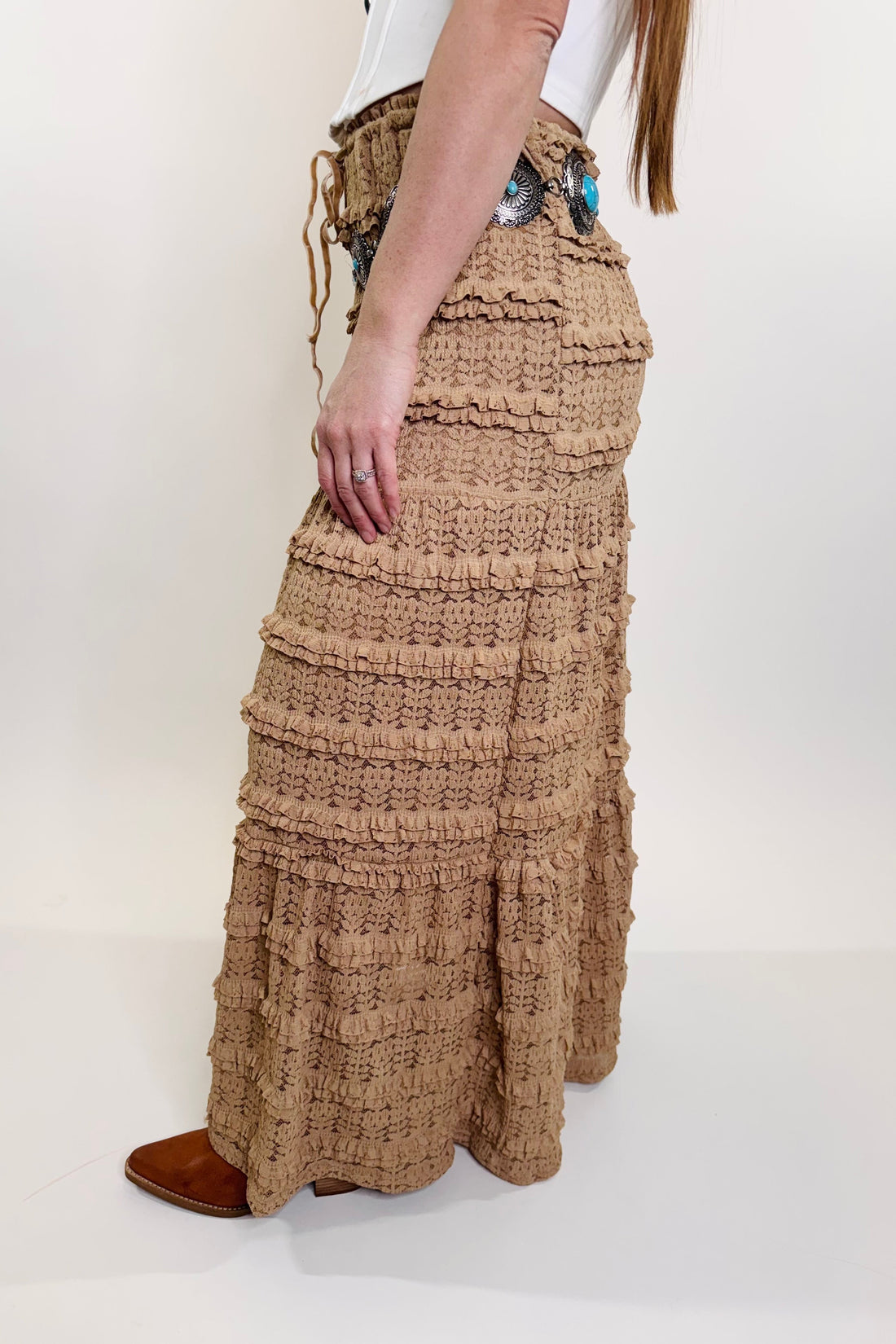 Lace & Sugar Tiered Midi Skirt