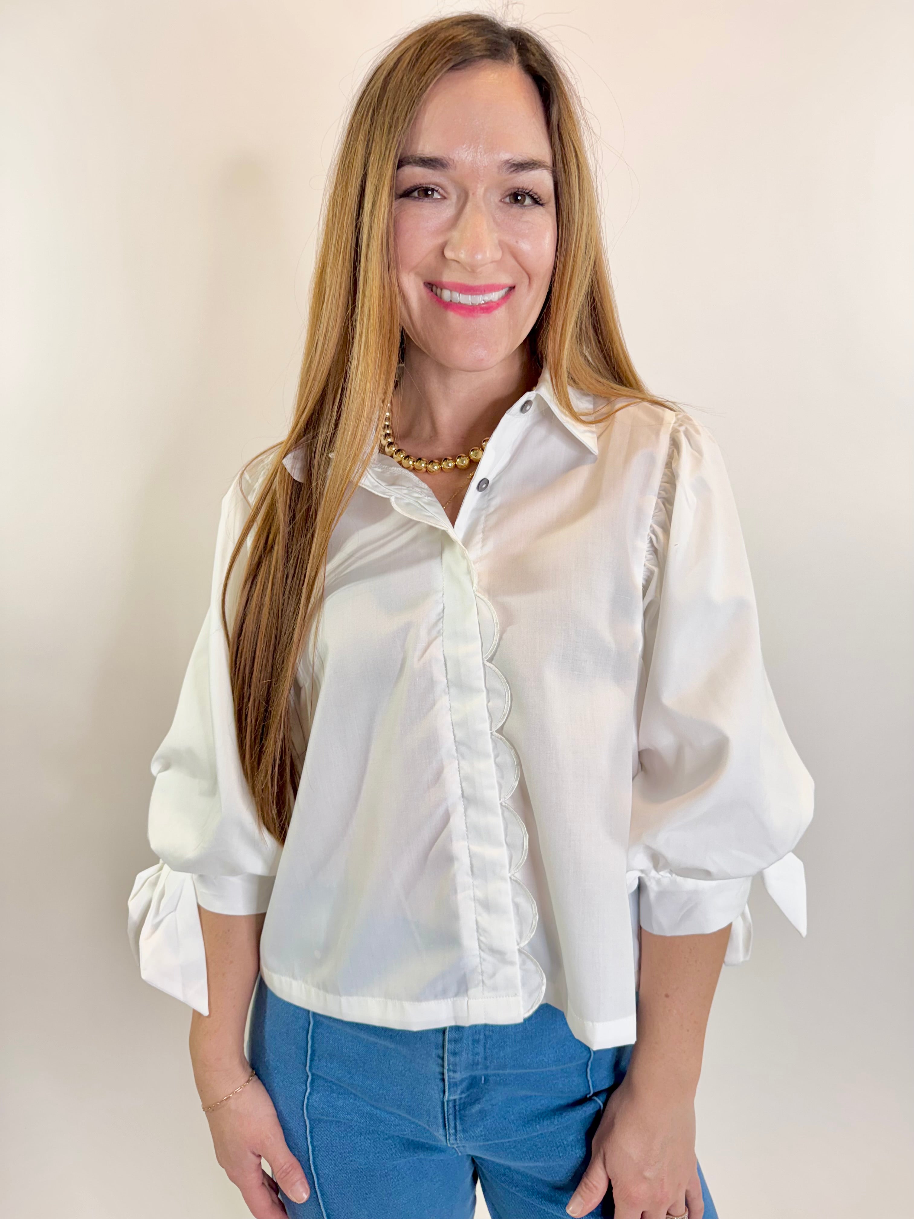 Petal Trim Garden Party Blouse