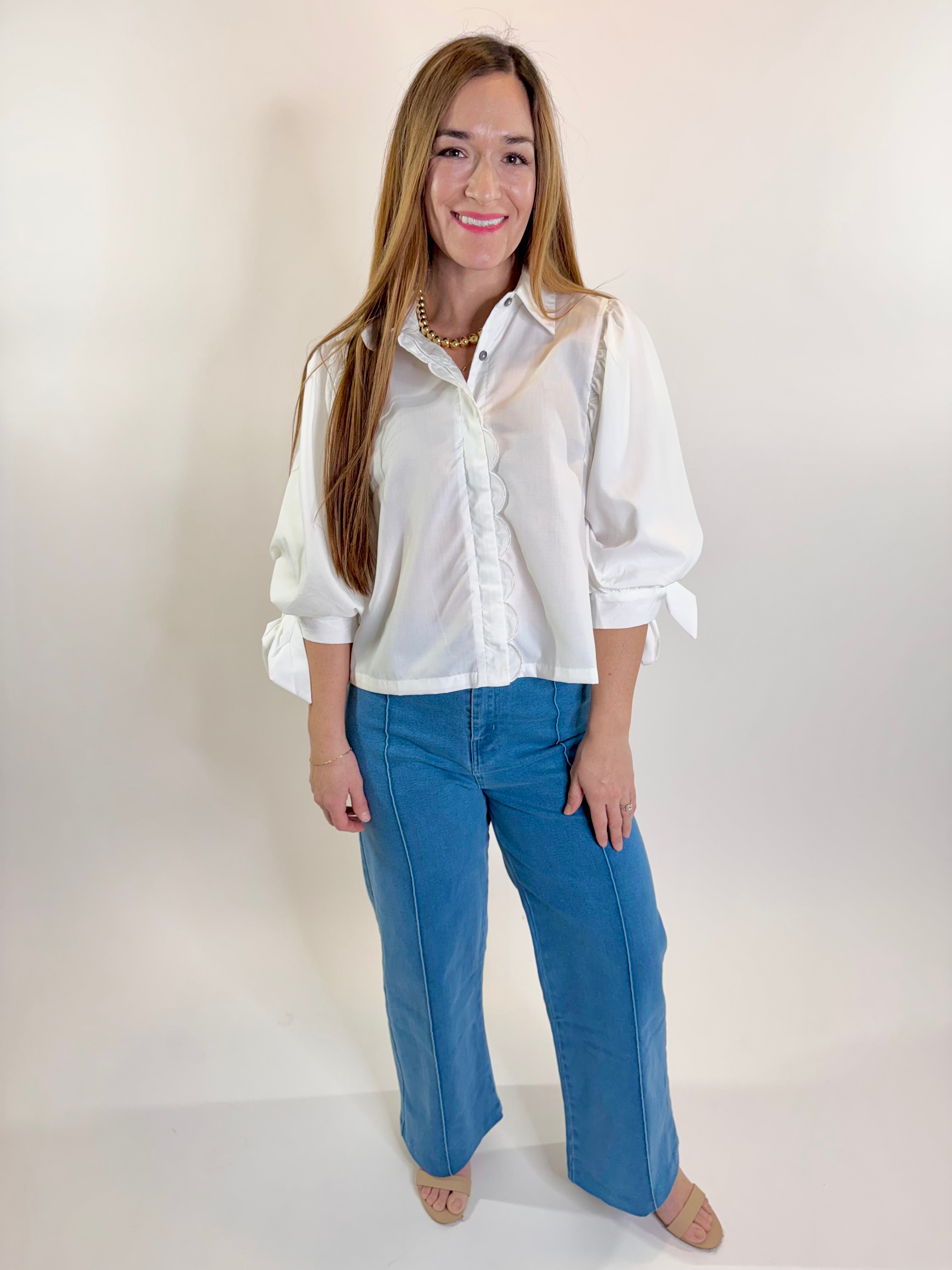 Petal Trim Garden Party Blouse