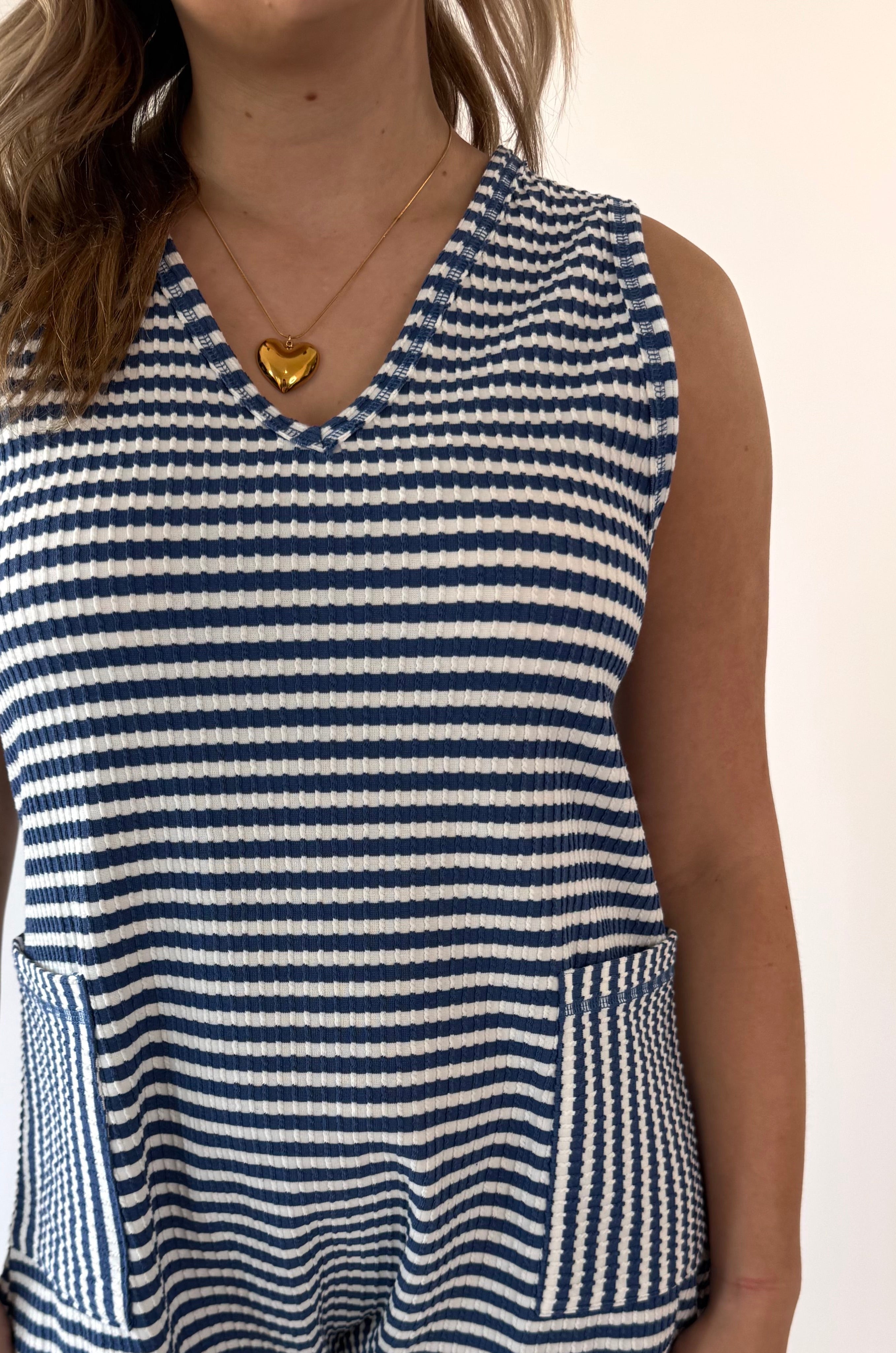 Striped Knit Casual Comfy Romper | Final Sale
