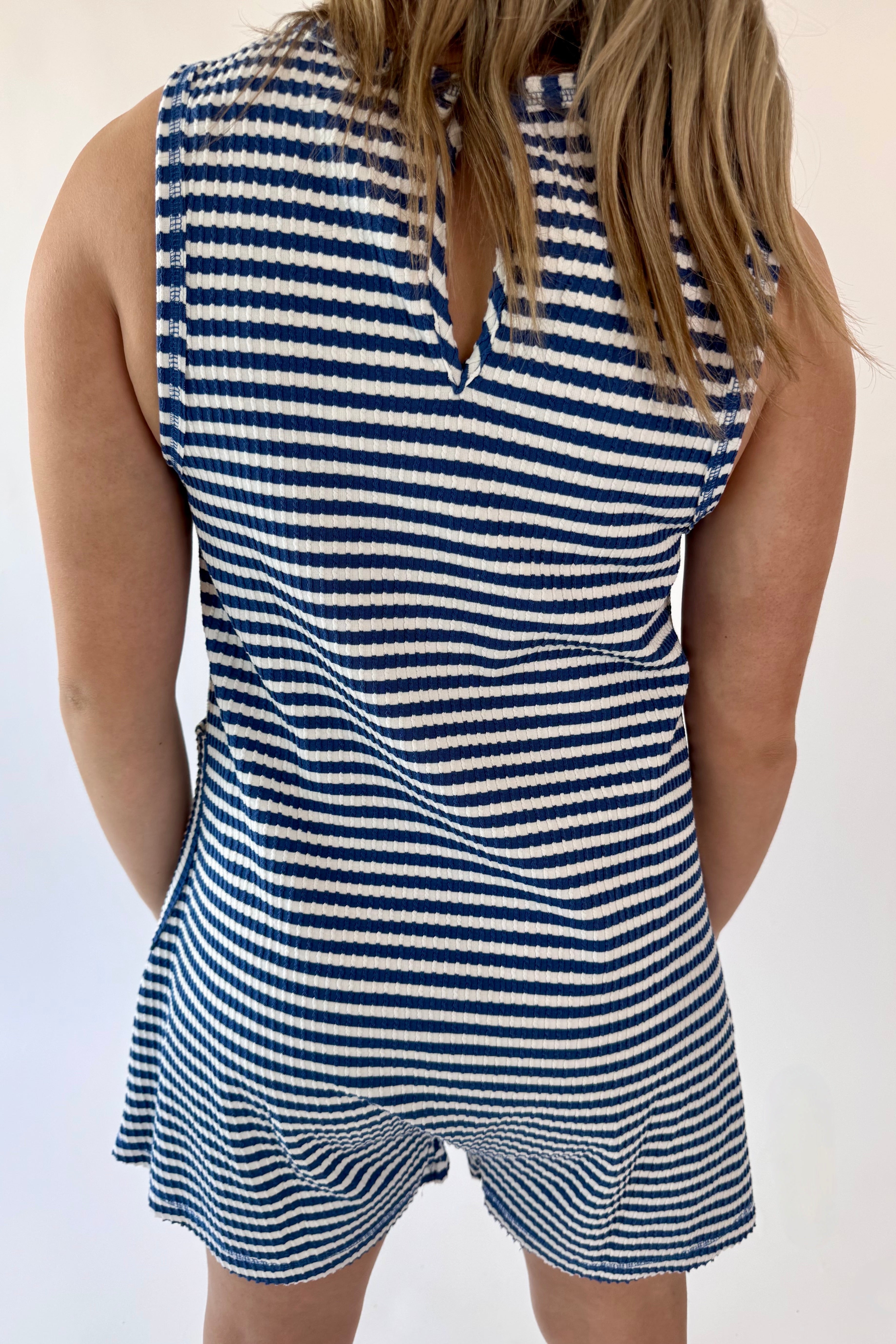 Striped Knit Casual Comfy Romper | Final Sale