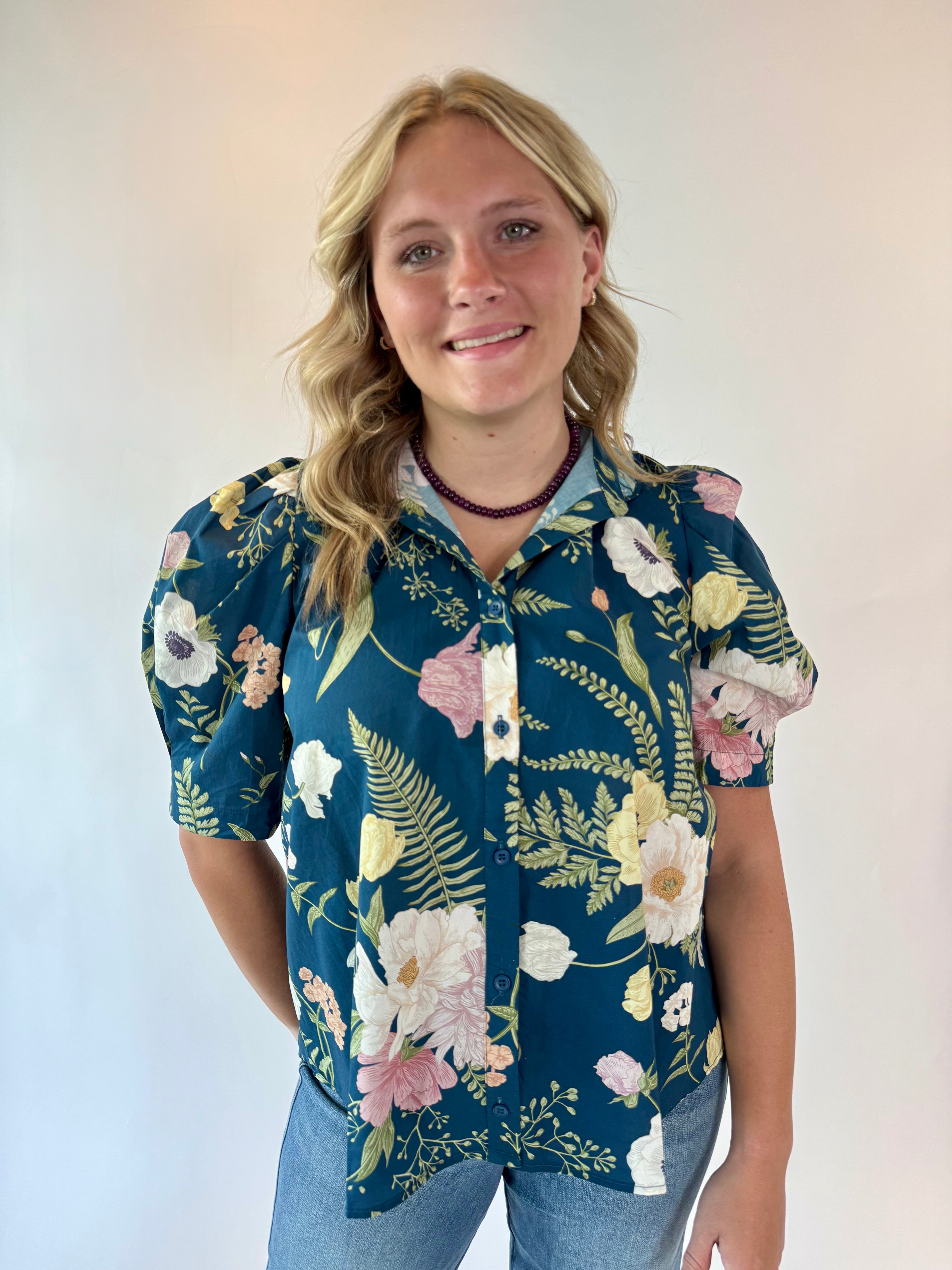 Botanical Breeze Puff Sleeve Top
