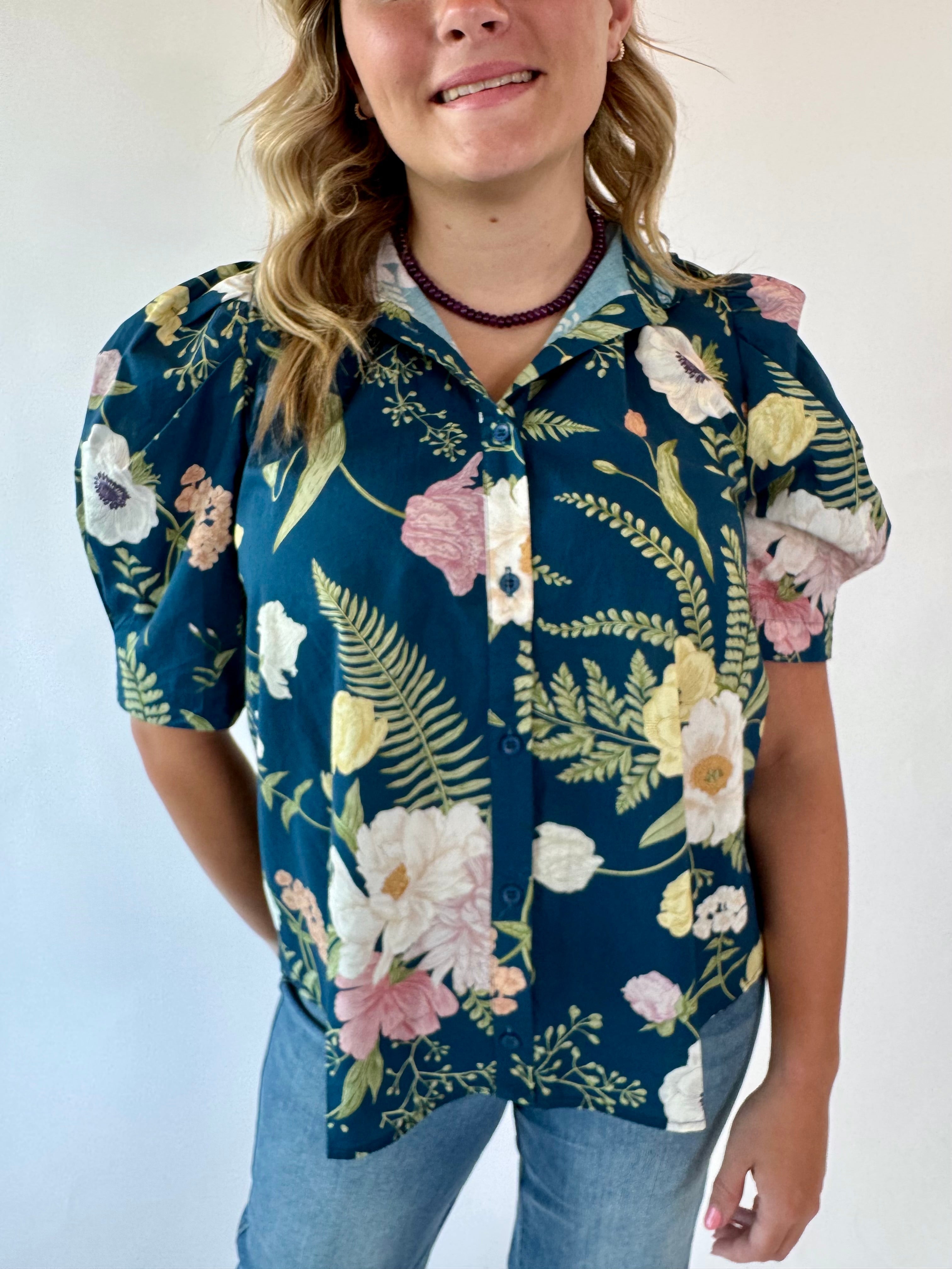 Botanical Breeze Puff Sleeve Top