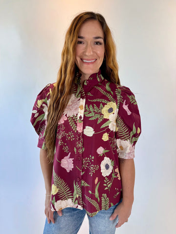 Botanical Breeze Puff Sleeve Top