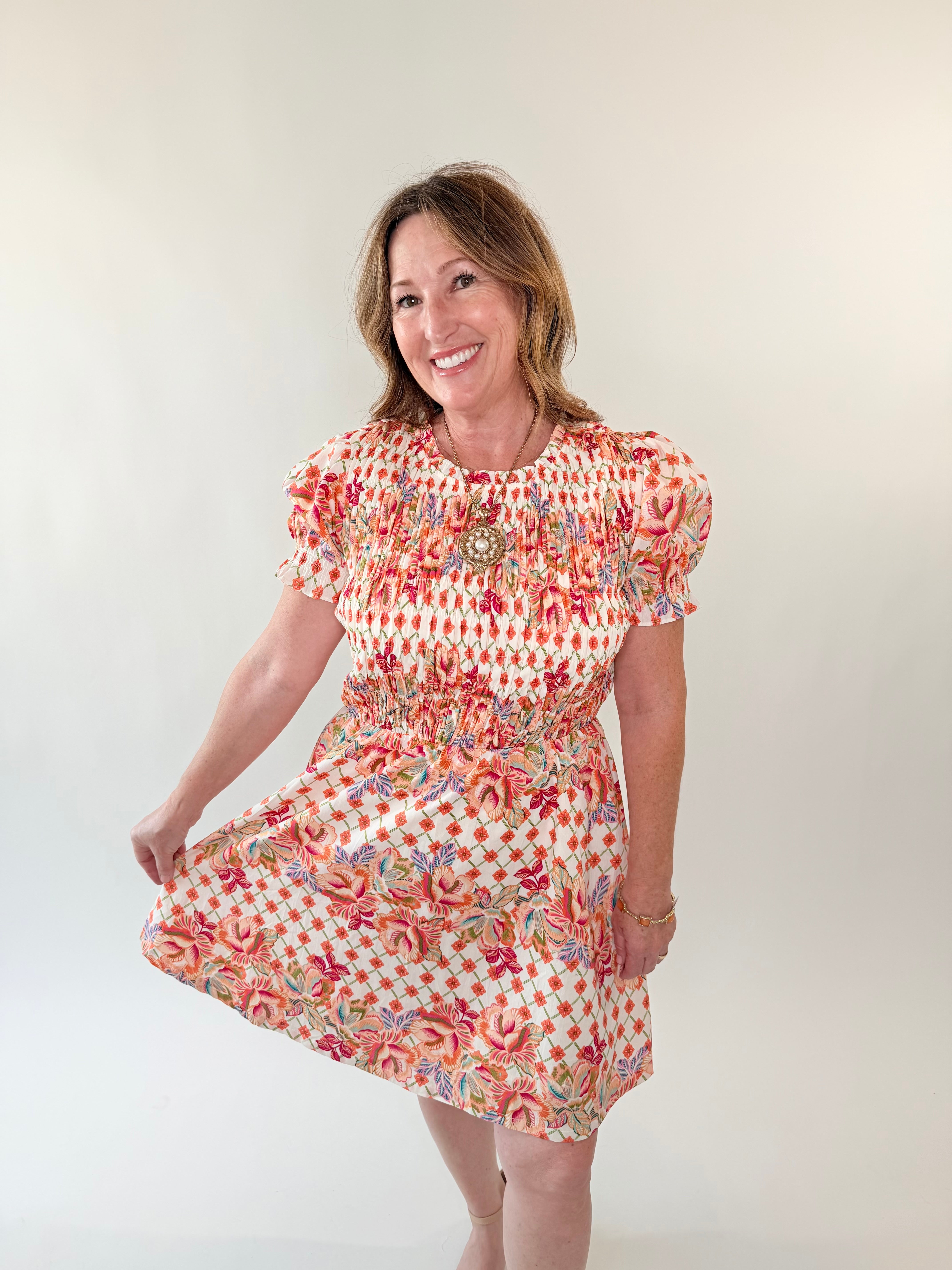 Wildflower Whimsy Smocked Mini Dress
