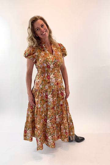 Rust In Bloom Floral Maxi Dress