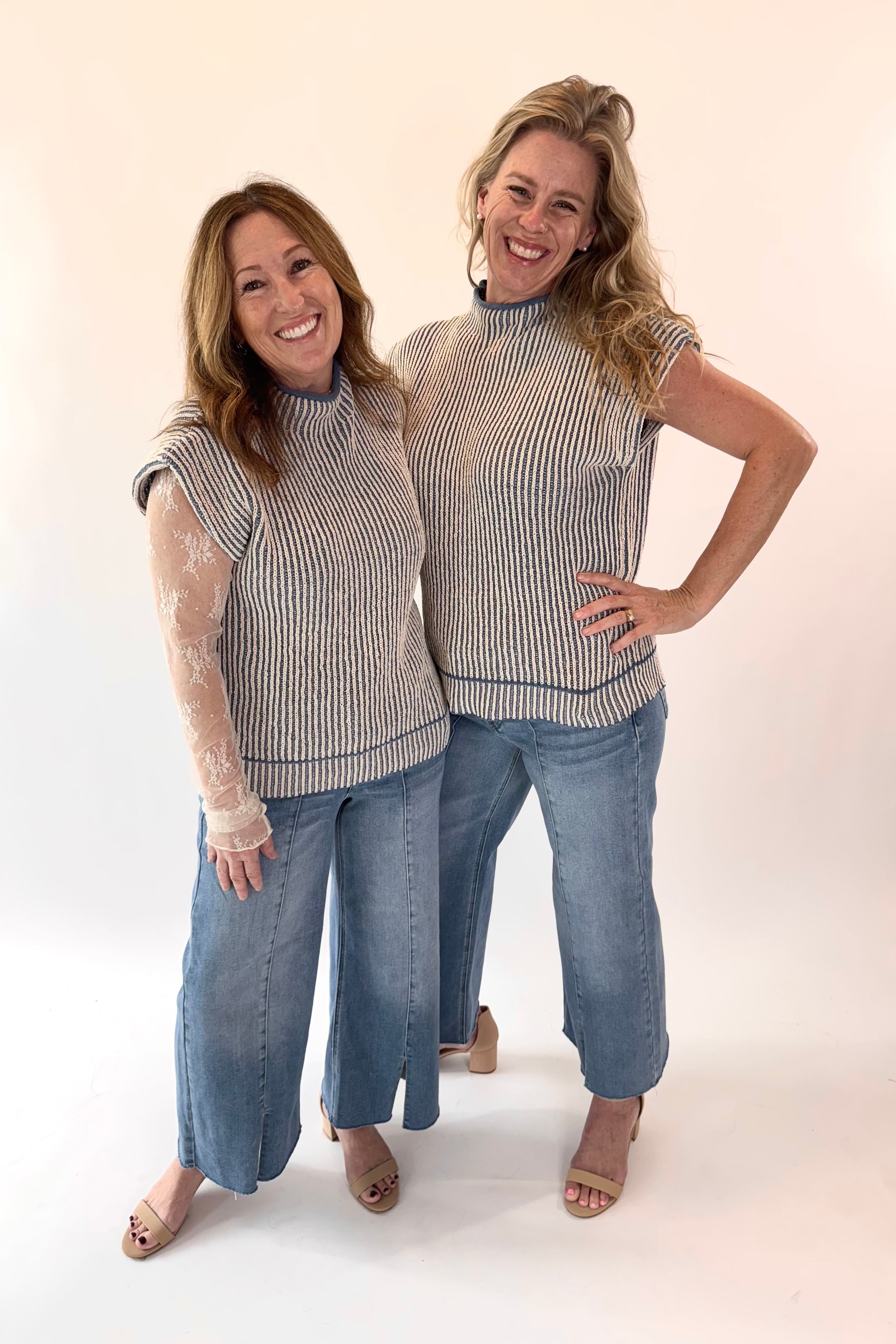 RISEN Tummy Control Crop Front Slit Jeans