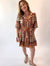 Botanical Print Puff Sleeve Mini Dress