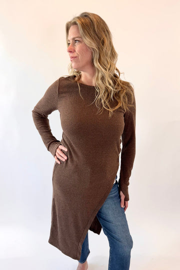 Longline Side Button Down Tunic