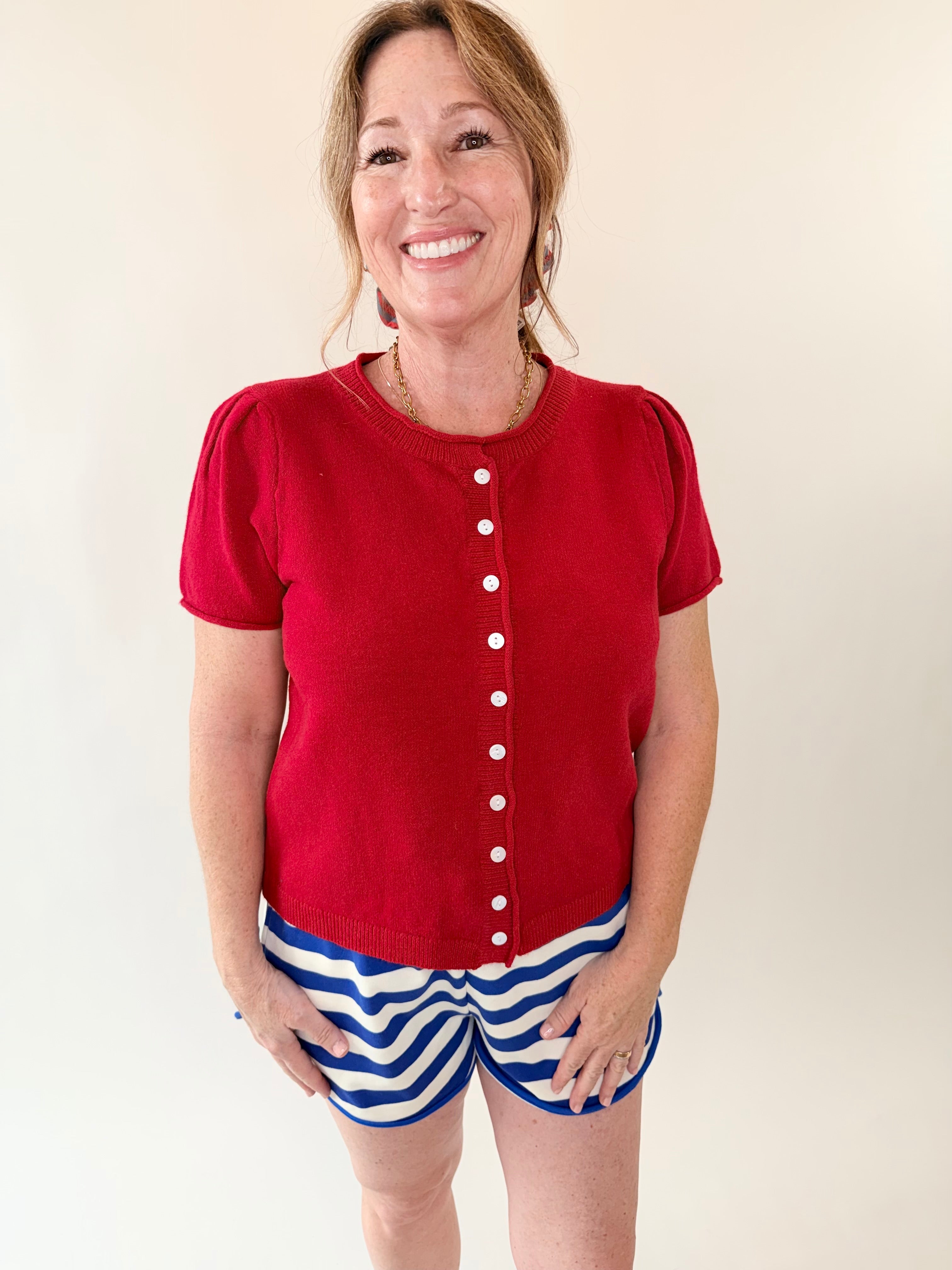 Short Sleeve Sweater Cardigan