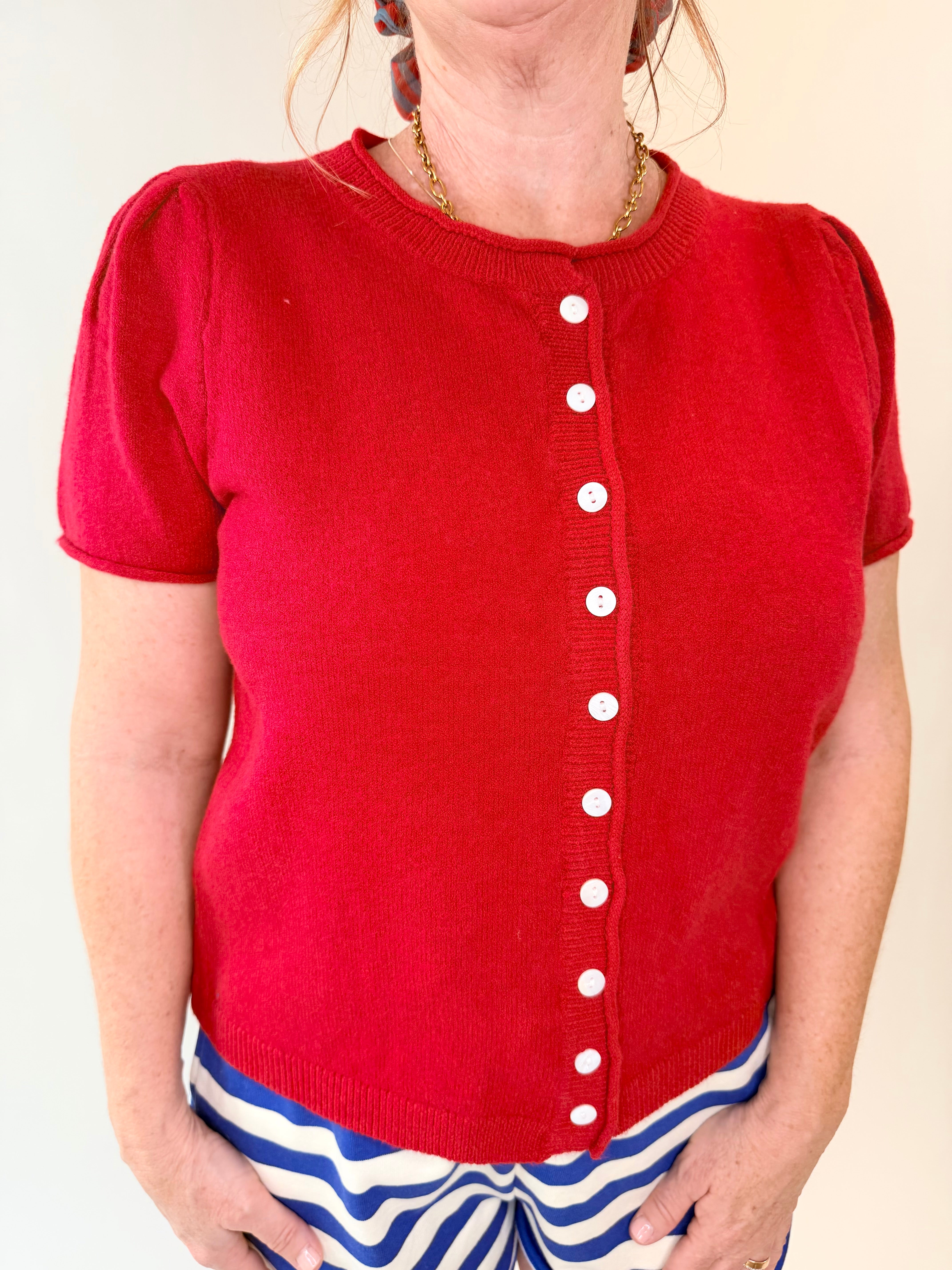 Short Sleeve Sweater Cardigan