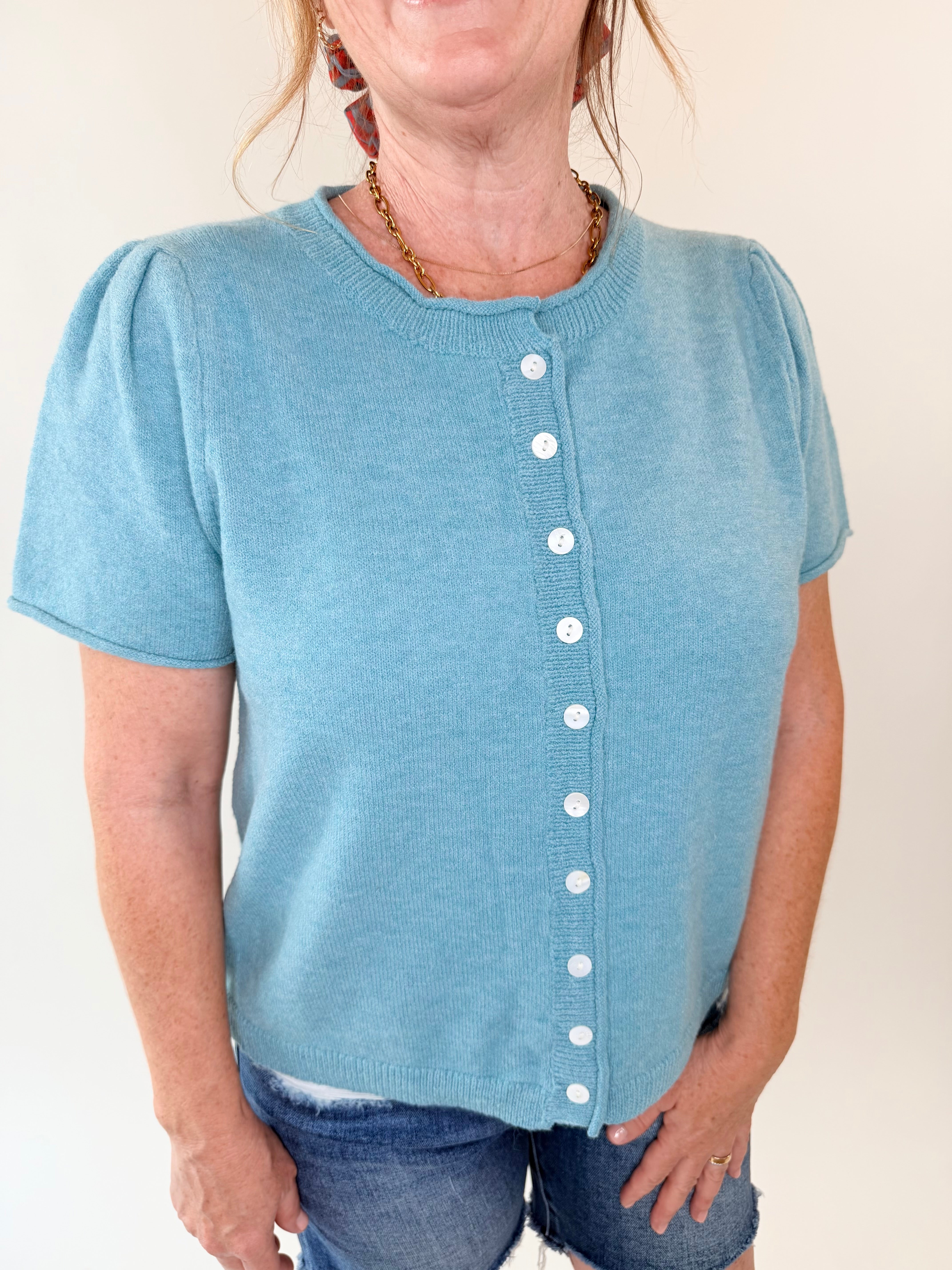 Short Sleeve Sweater Cardigan