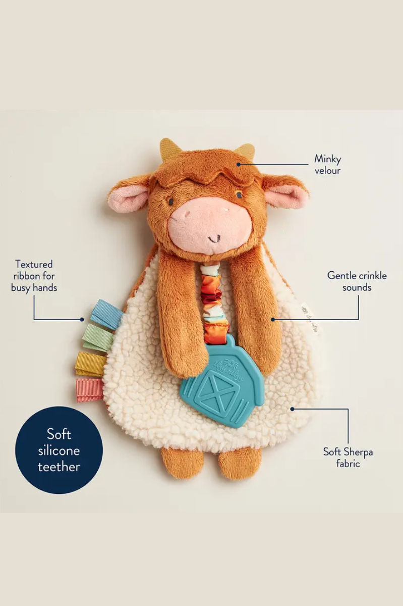 Itzy Lovey? Plush and Teether Toy | Wyatt the Highland Cow