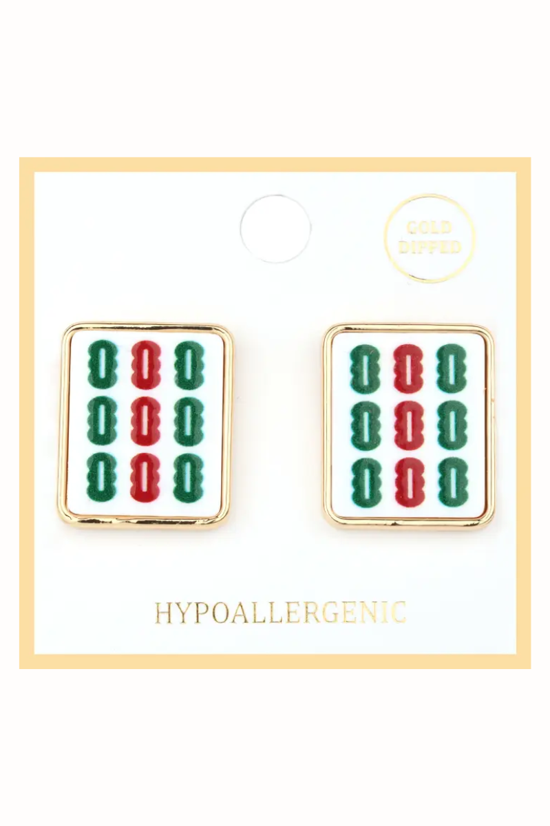 Mahjong Tile Post Earrings
