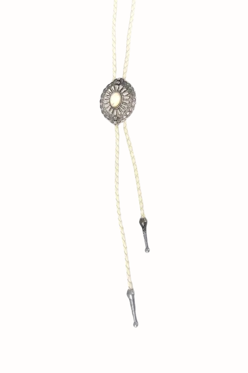 White Turquoise Western Lasso Necklace + Earring Set