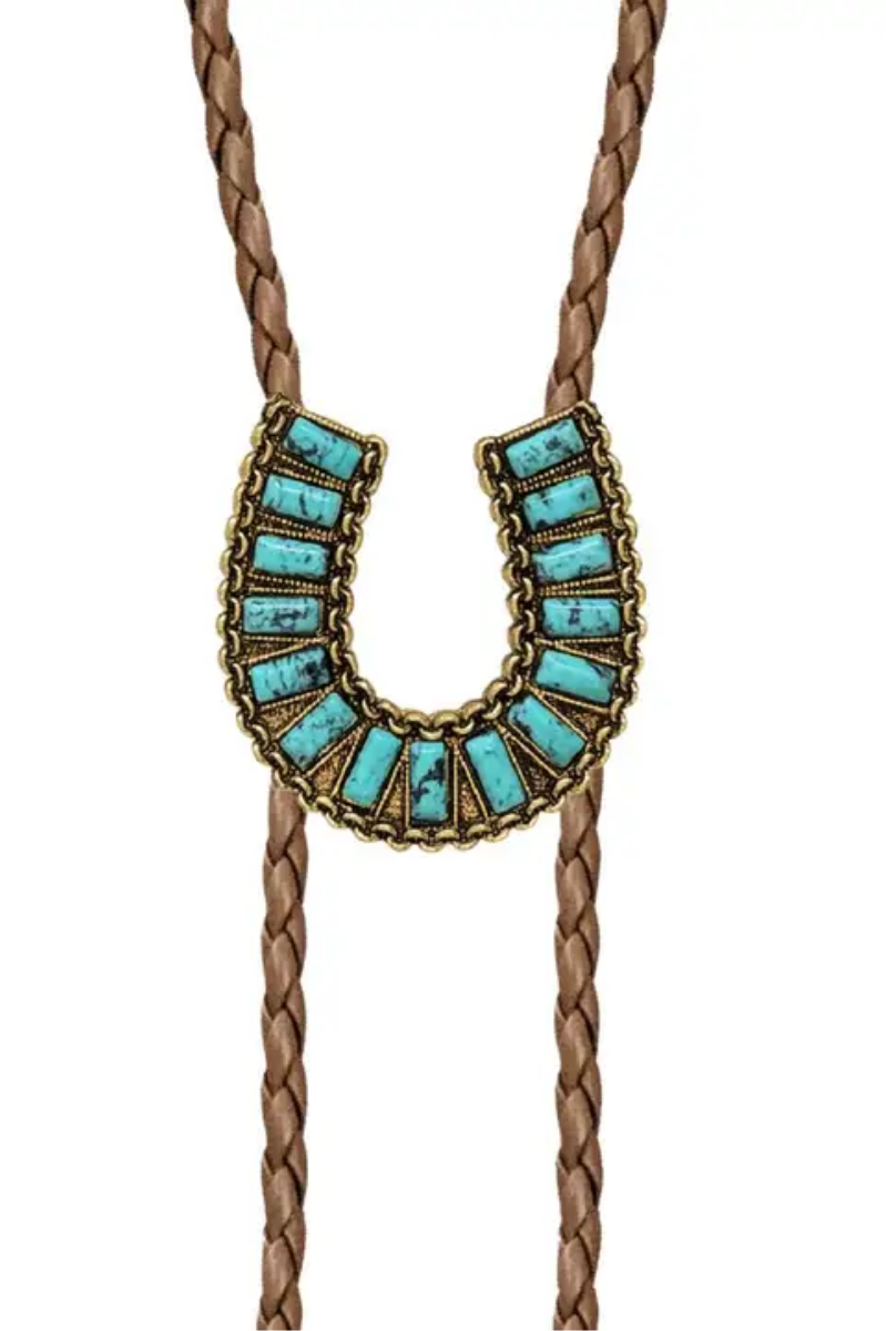 Western Horse Shoe Braided Necklace