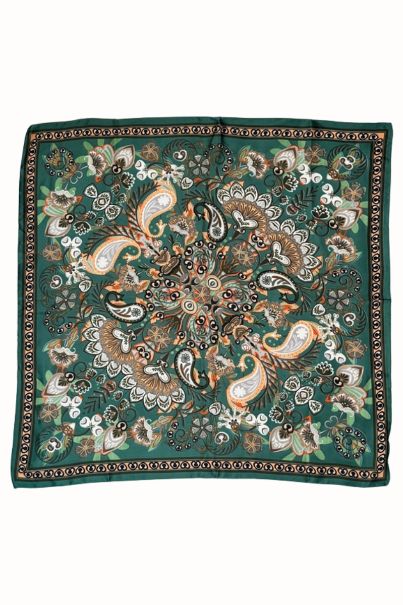 Bohemian Paisley Border Print Scarf