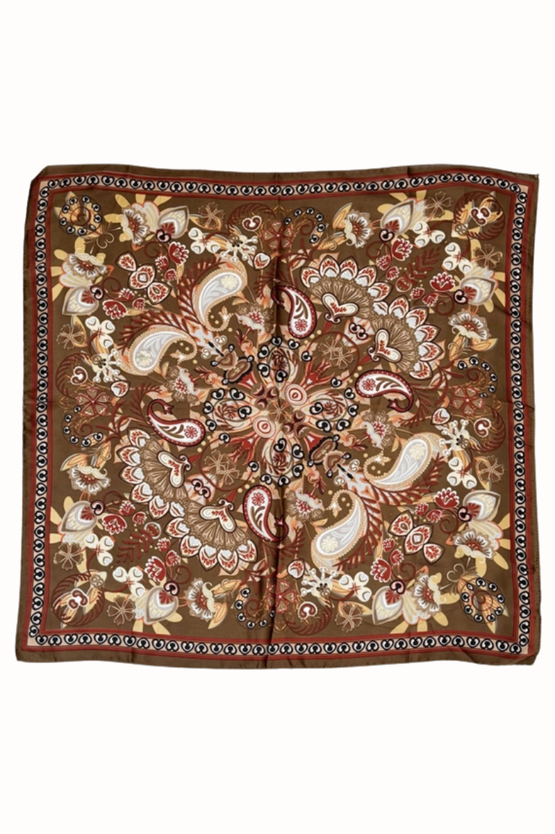 Bohemian Paisley Border Print Scarf