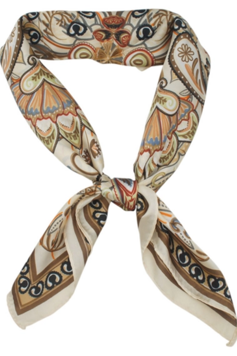 Bohemian Paisley Border Print Scarf