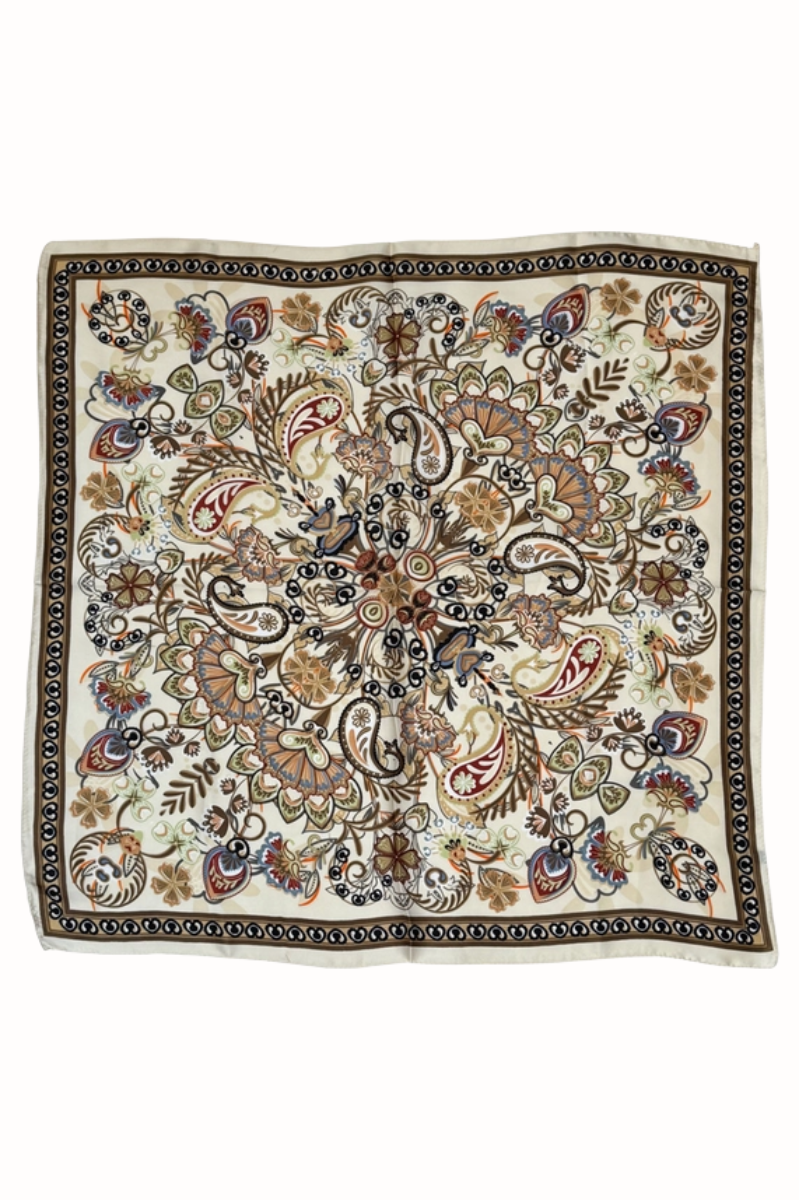 Bohemian Paisley Border Print Scarf