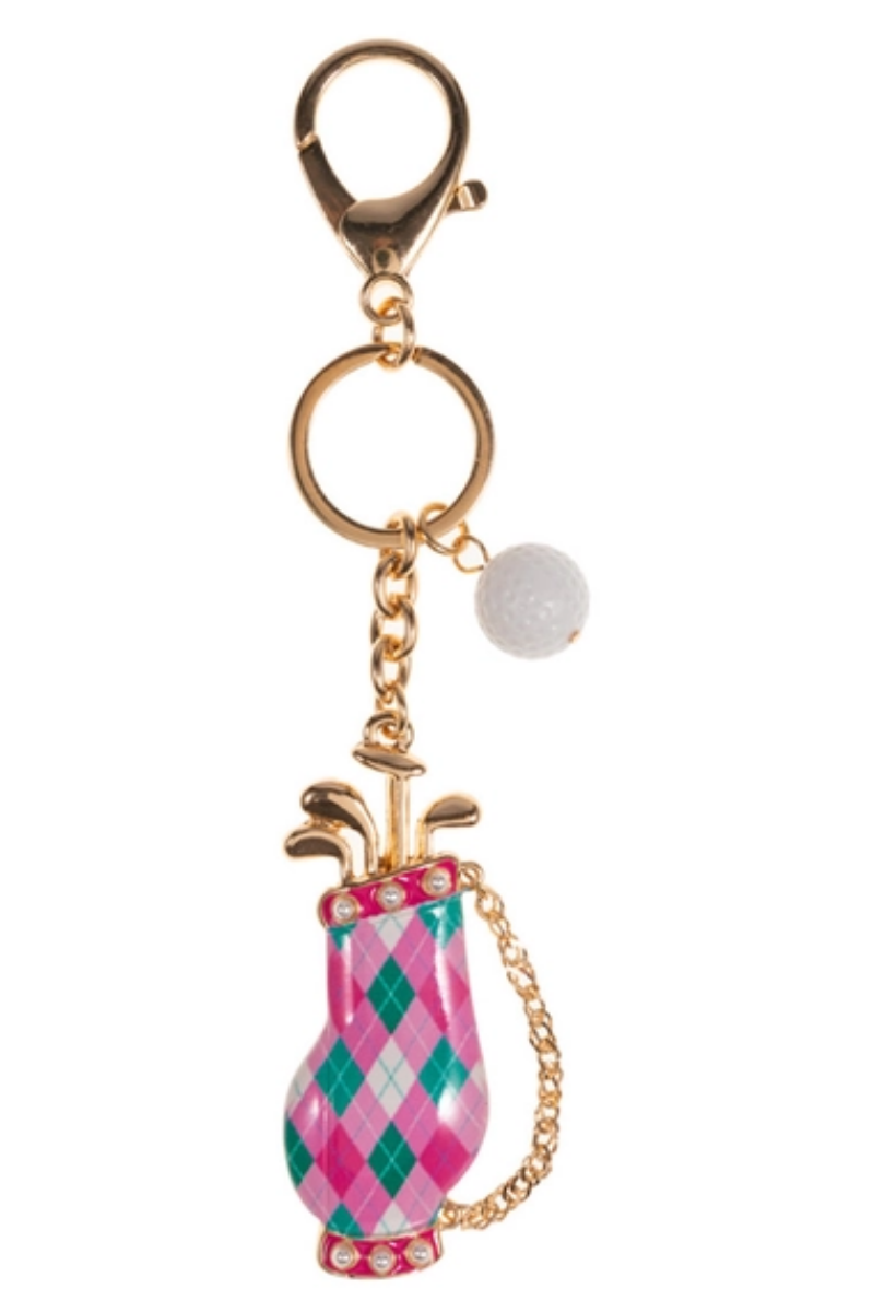 Golf Bag Shaped Enamel Bag Charm