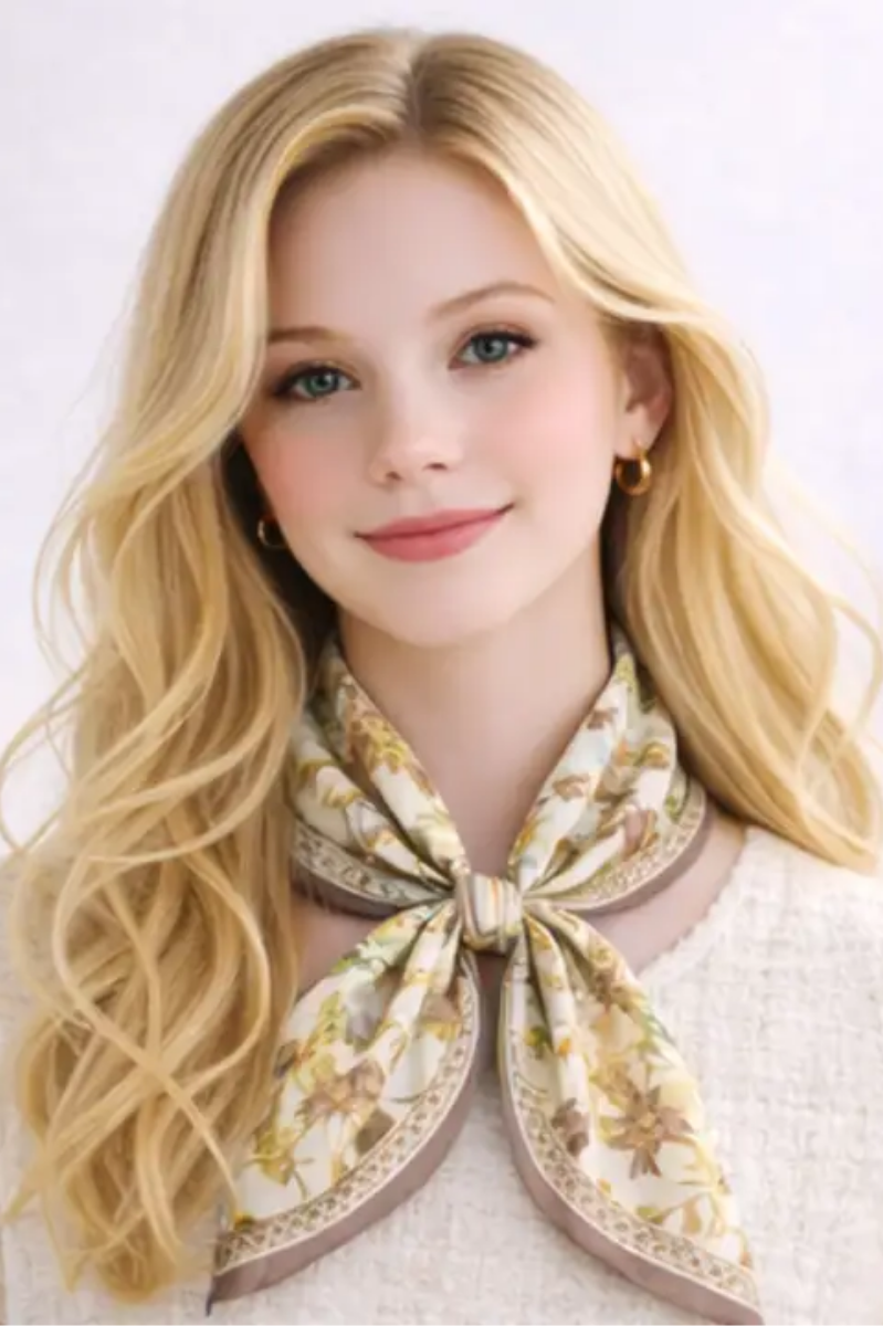 Floral Bloom Print Square Scarf