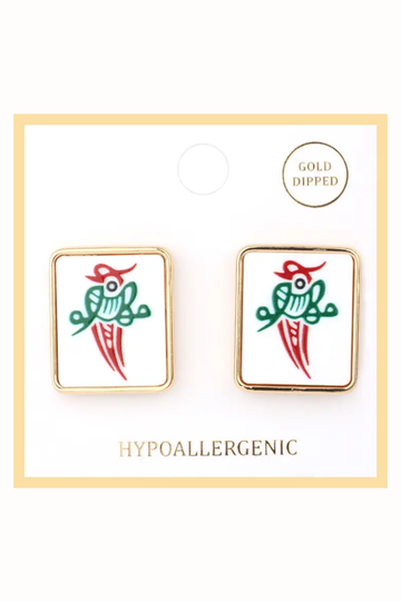 Mahjong Tile Post Earrings