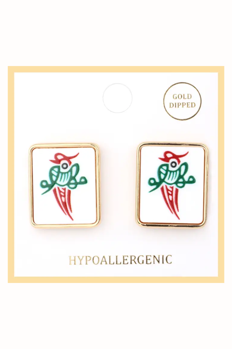Mahjong Tile Post Earrings