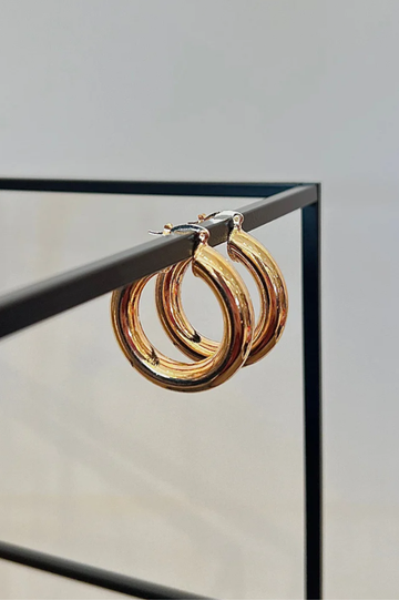 Thick Hoop Huggie Earrings