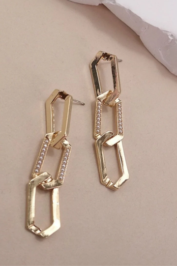 Pearl Link Drop Earrings