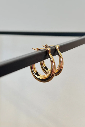 14K Dipped Hoop Post Earrings