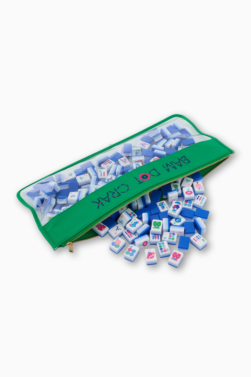 Kelly Green Bam Dot Crak Mahjong Bag | Oh My Mahjong