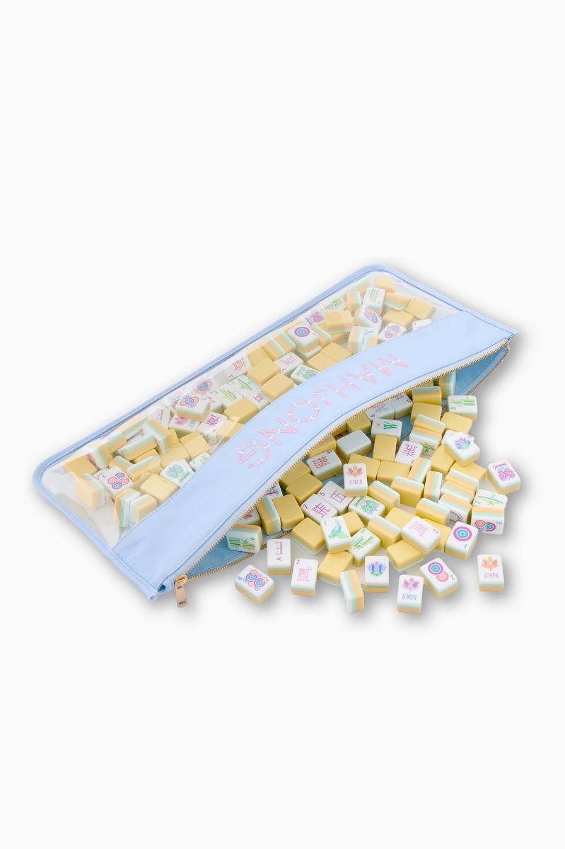 Light Blue Bamboo Mahjong Bag | Oh My Mahjong