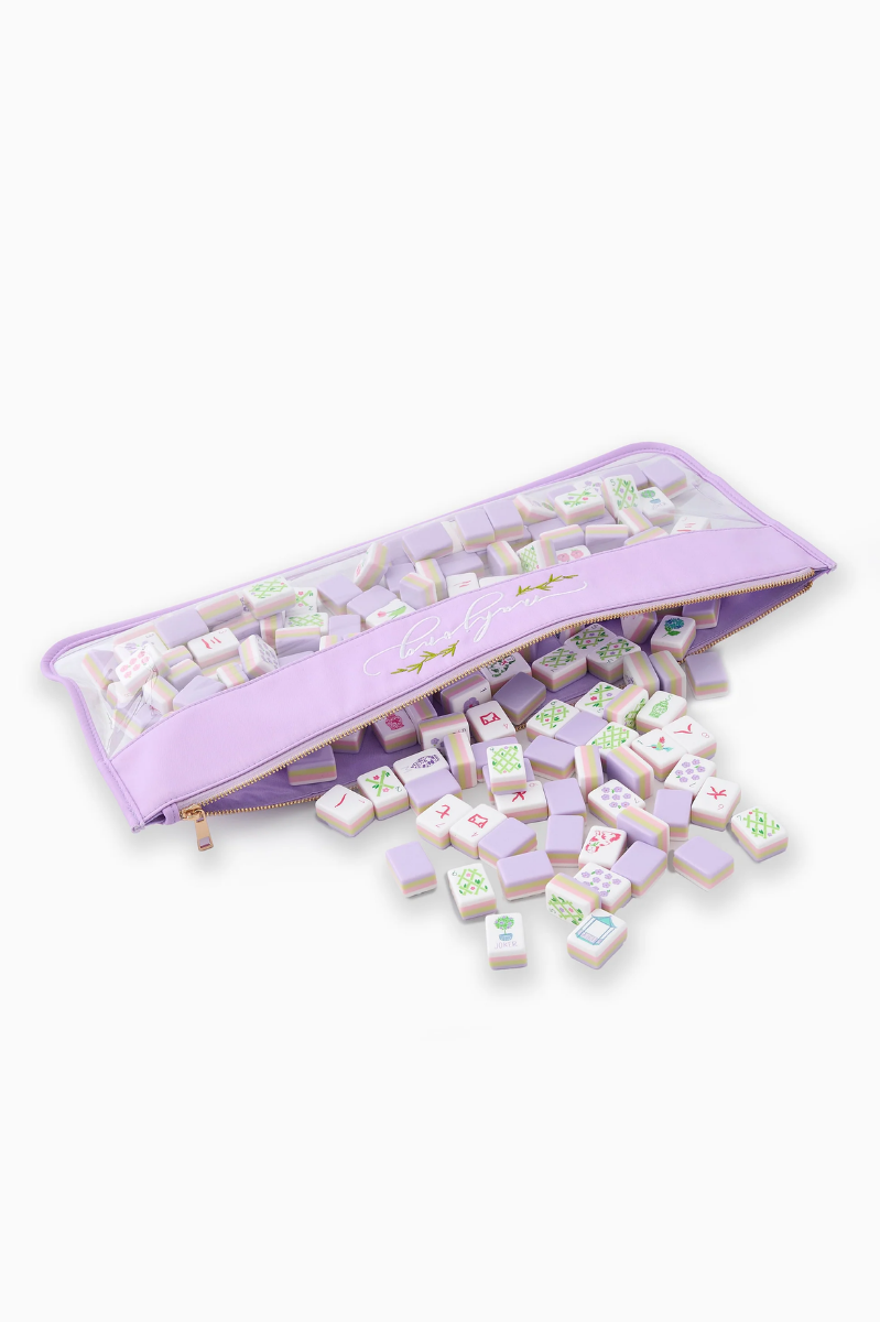 Lilac Script Mahjong Bag | Oh My Mahjong