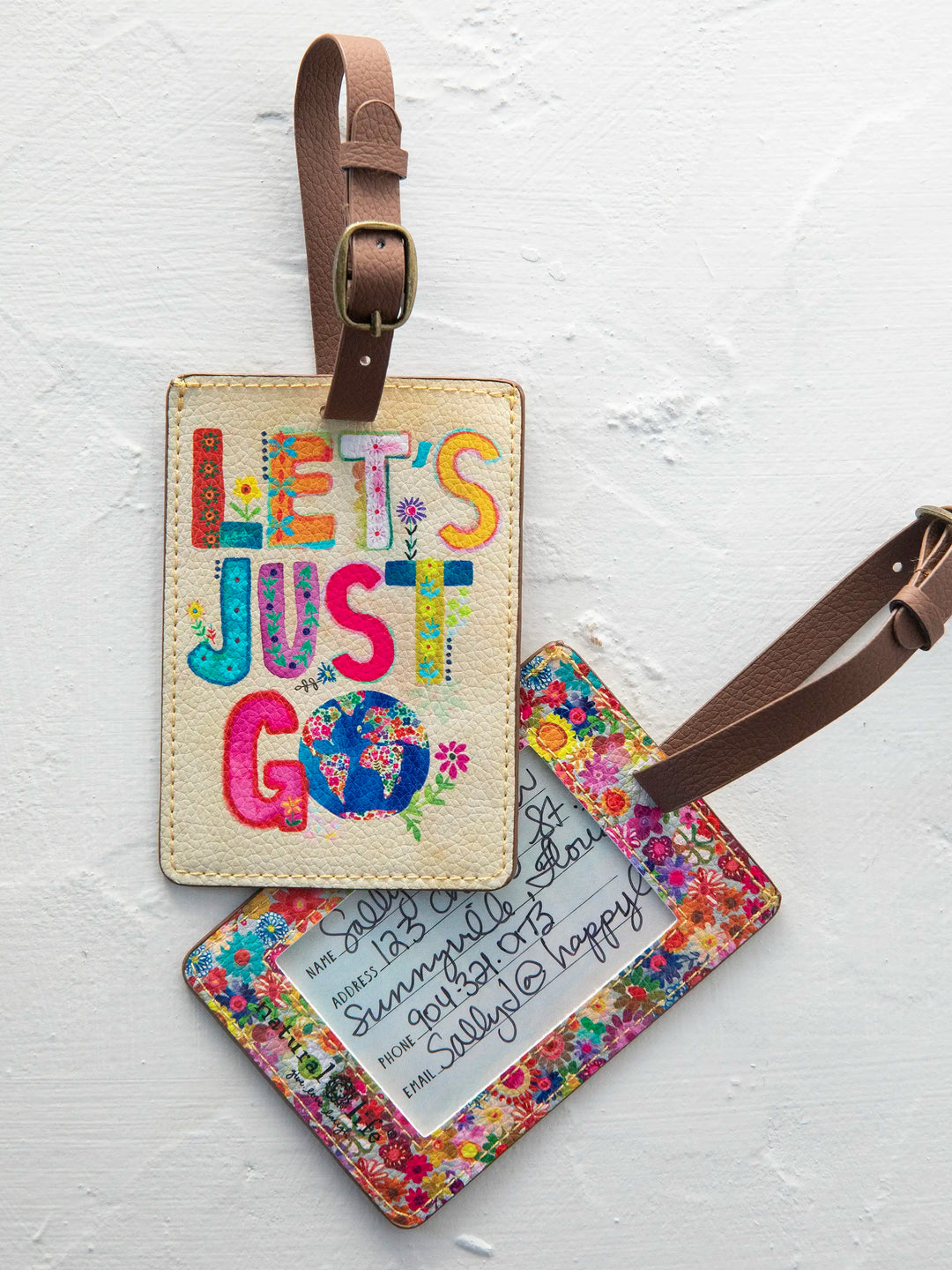 Travel Happy Luggage Tag - Lets Just Go | Natural Life