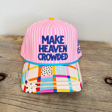Make Heaven Crowded Stripe Trucker Hat