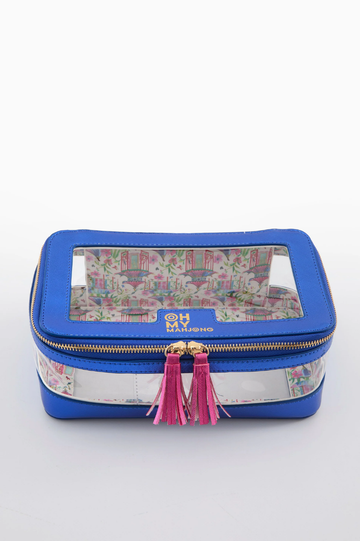 Metallic Blue Tile Storage Bag | Oh My Mahjong