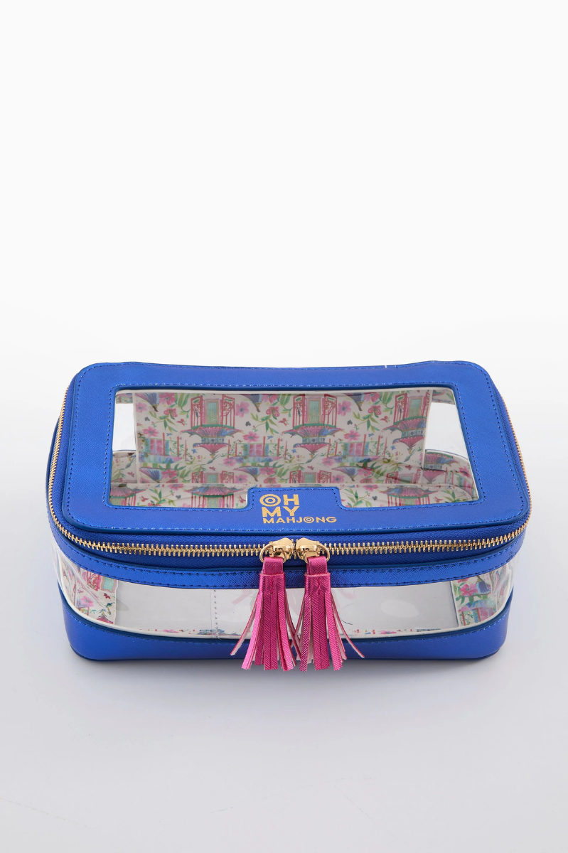 Metallic Blue Tile Storage Bag | Oh My Mahjong