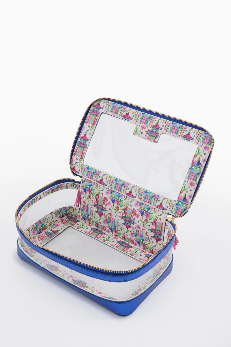 Metallic Blue Tile Storage Bag | Oh My Mahjong