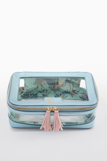 Metallic Light Blue Tile Storage Bag | Oh My Mahjong