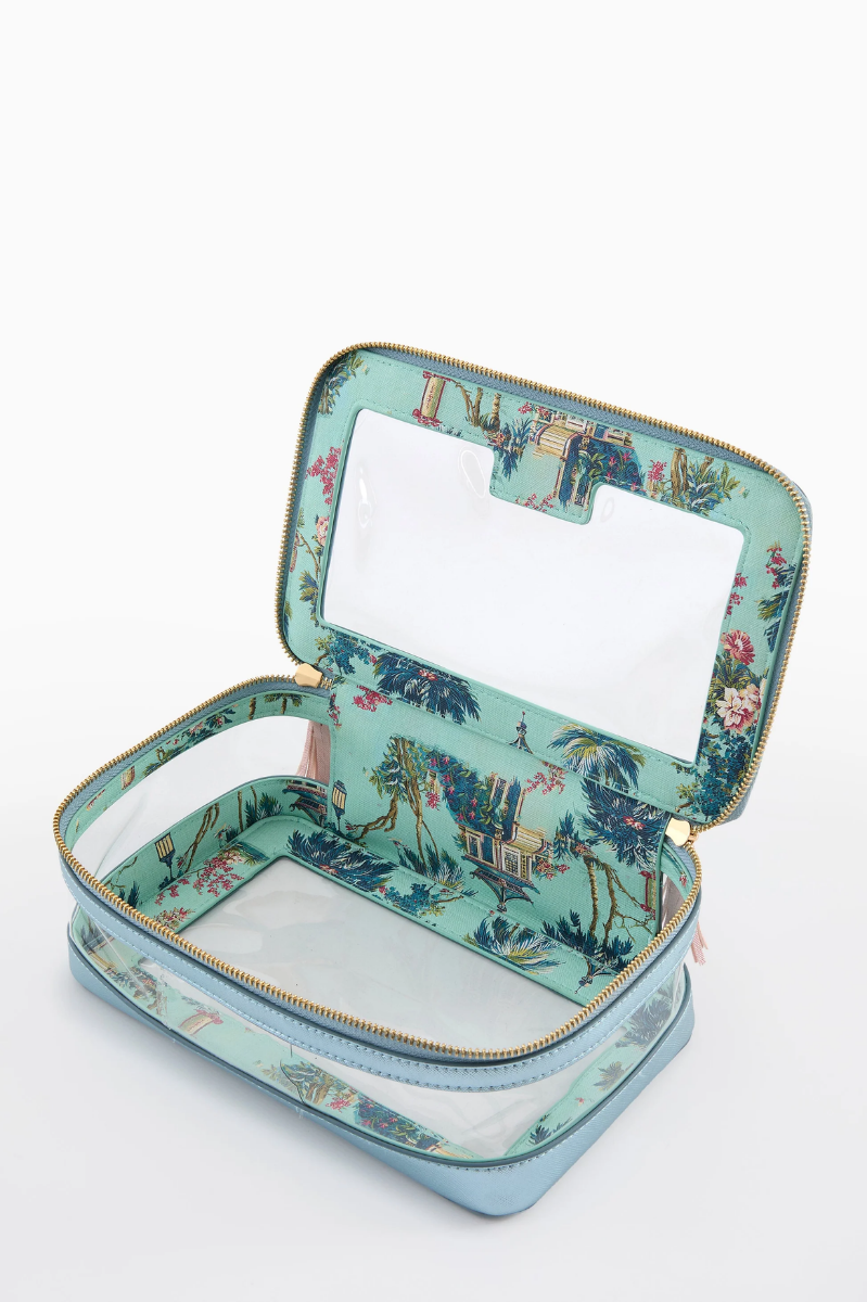 Metallic Light Blue Tile Storage Bag | Oh My Mahjong