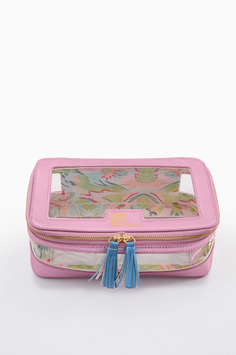 Metallic Light Pink Tile Storage Bag | Oh My Mahjong