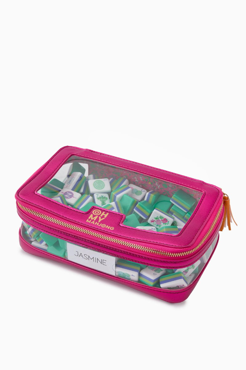 Metallic Pink Tile Storage Bag | Oh My Mahjong