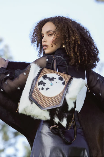 Garnate Canvas & Hairon Bag | Myra