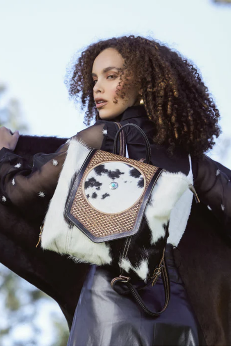 Garnate Canvas & Hairon Bag | Myra