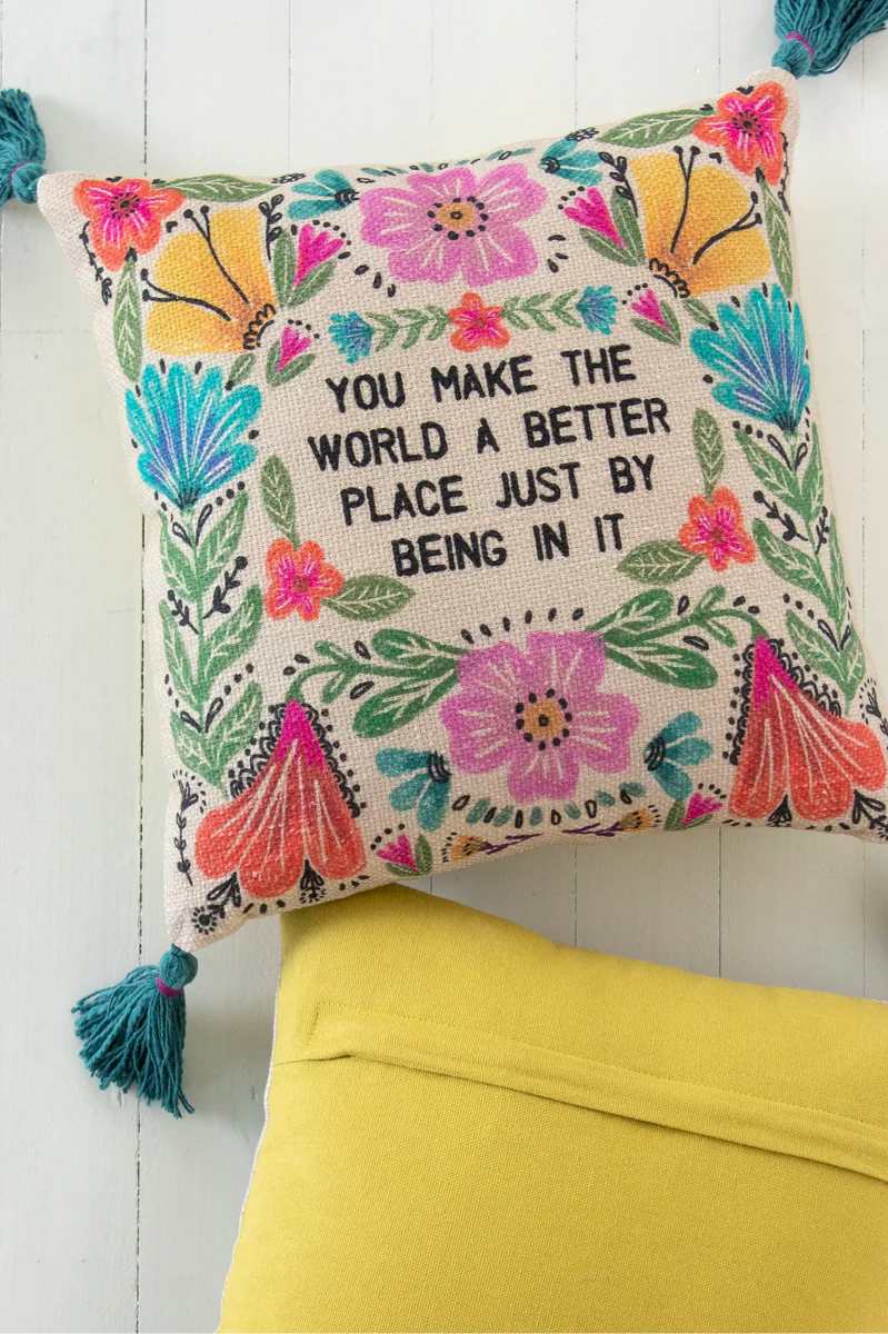Boho Cotton Tassel Pillow | Natural Life